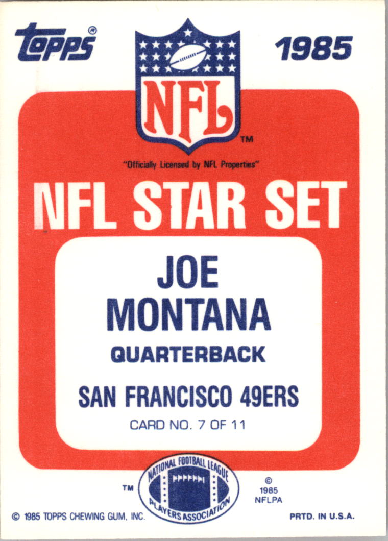 1985 JOE MONTANA San Francisco 49ers PRO BOWL ACTION Glossy Photo