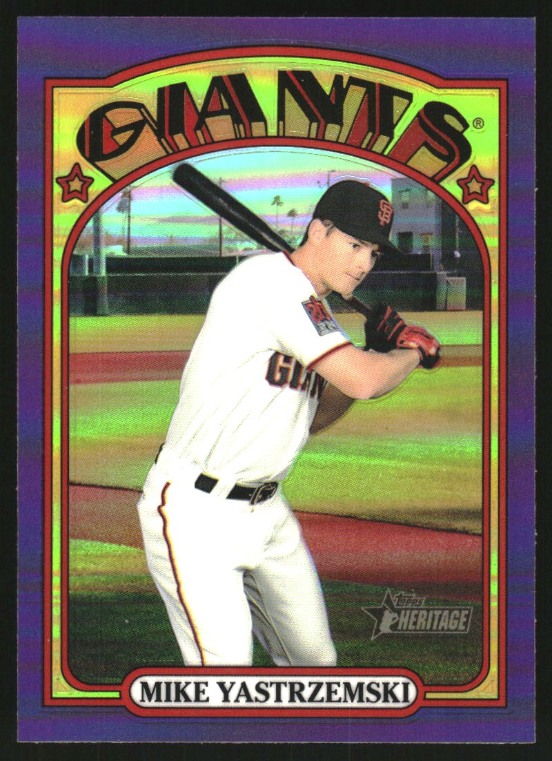 2021 Topps Heritage Chrome Purple Refractors #135 Mike Yastrzemski