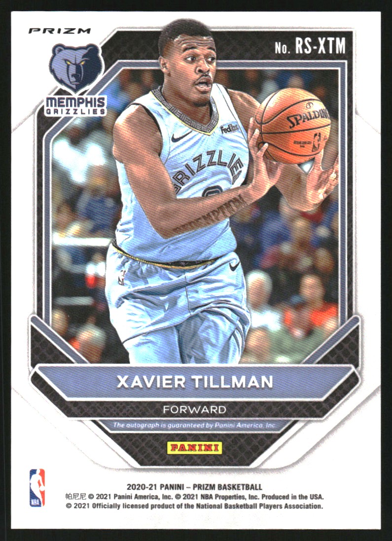 2020-21 Panini Prizm Rookie Signatures Prizms Choice #34 Xavier Tillman