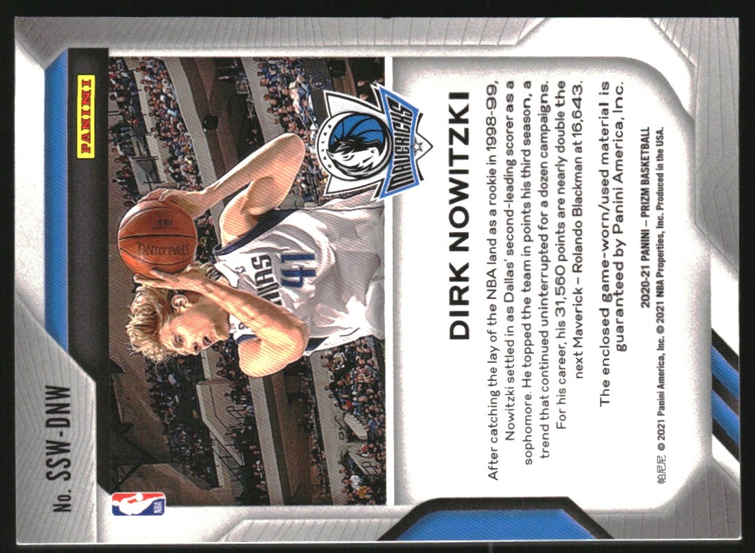 2020-21 Panini Prizm Sensational Swatches #12 Dirk Nowitzki