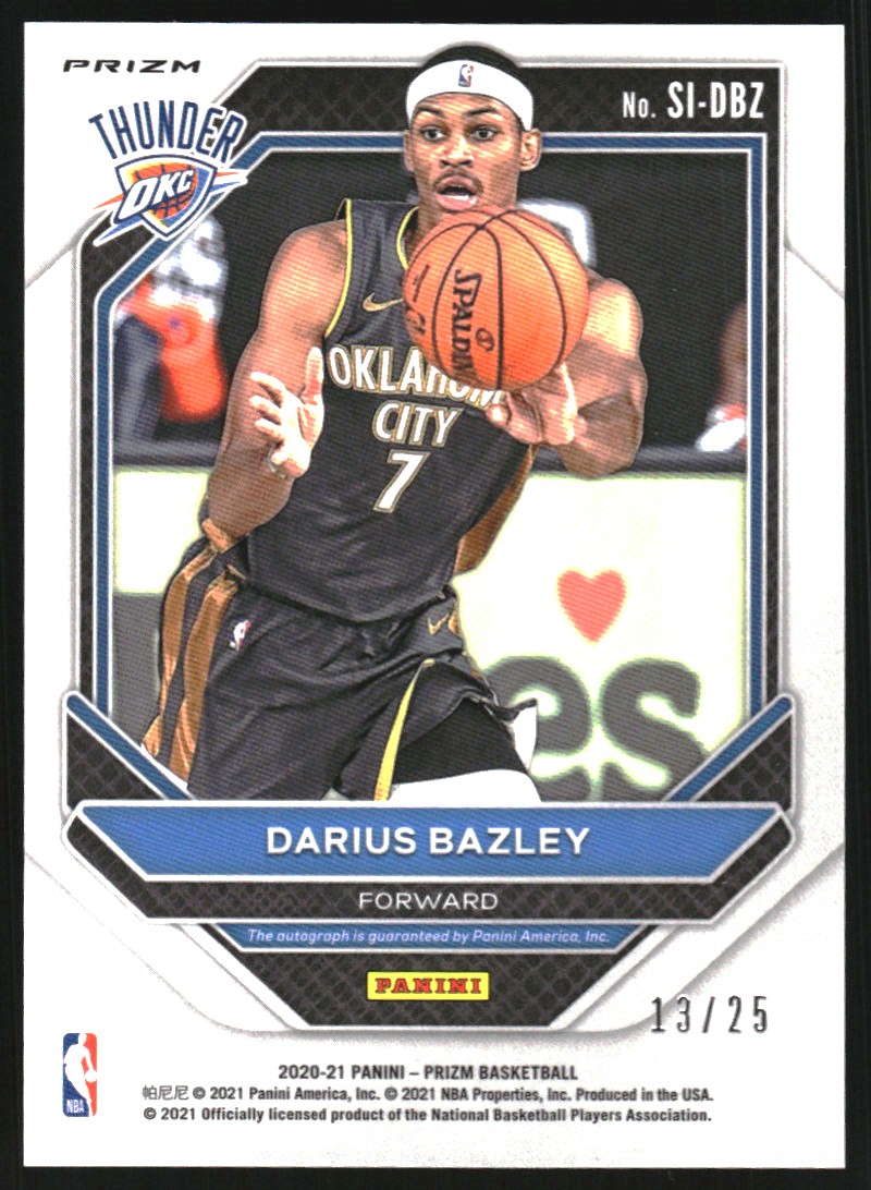 2020-21 Panini Prizm Signatures Prizms Mojo #23 Darius Bazley