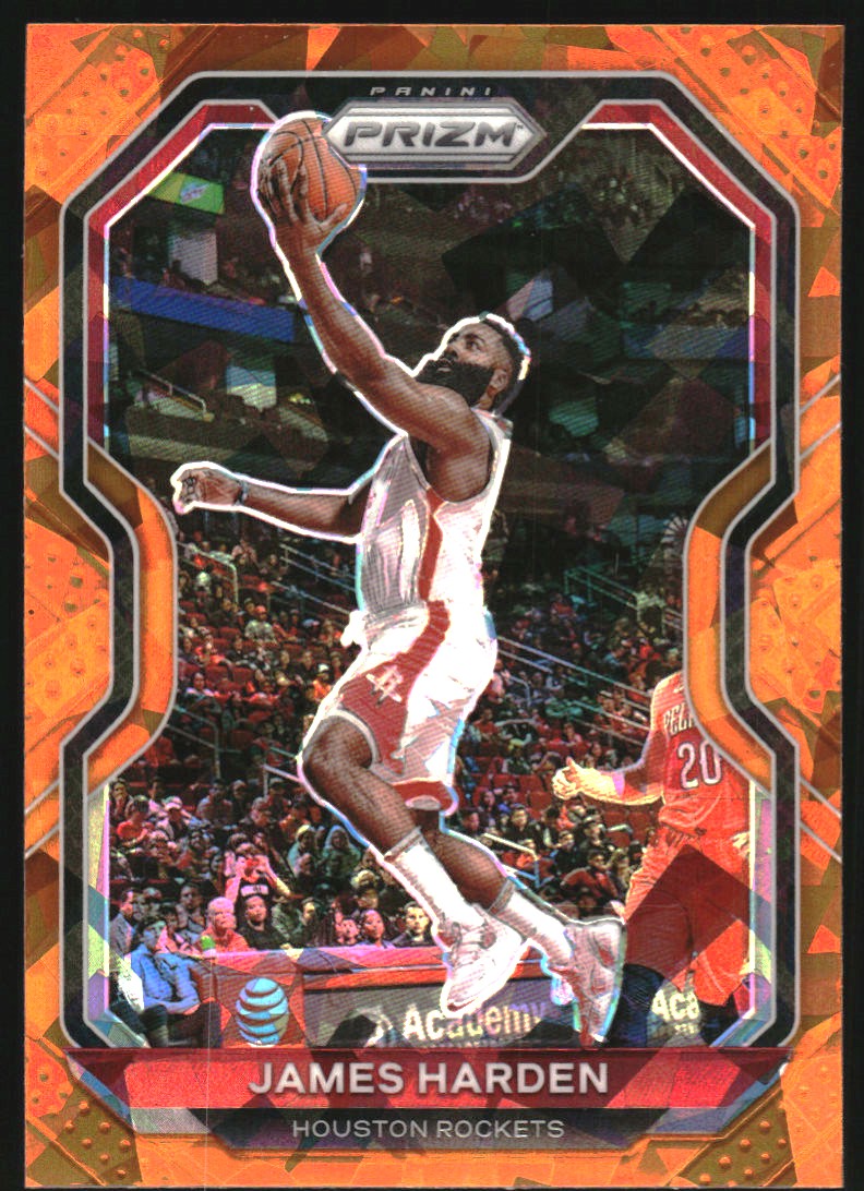 2020-21 Panini Prizm Prizms Orange Ice #112 James Harden