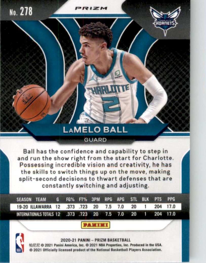 2020-21 Panini Prizm Prizms Red White and Blue #278 LaMelo Ball