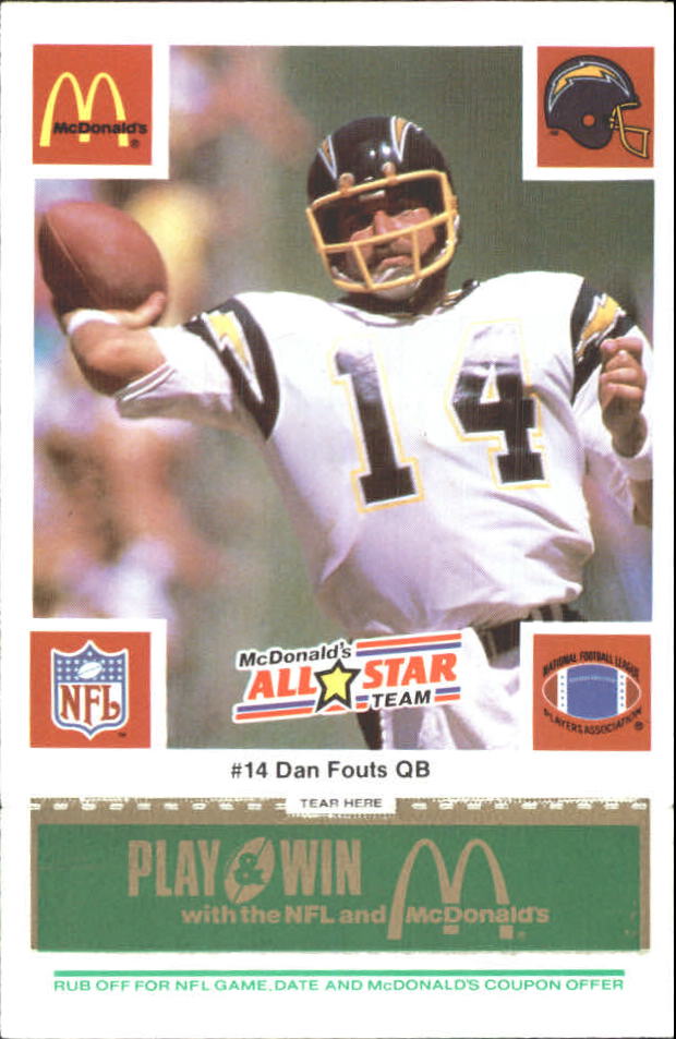 1986 McDonald's All-Stars Green Tab #14 Dan Fouts
