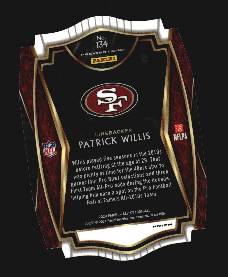 2020 Select Prizm Purple Die Cut #134 Patrick Willis
