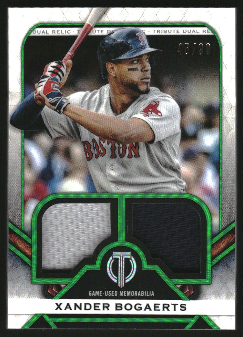2021 Topps Tribute Dual Relics Green #DRXB Xander Bogaerts