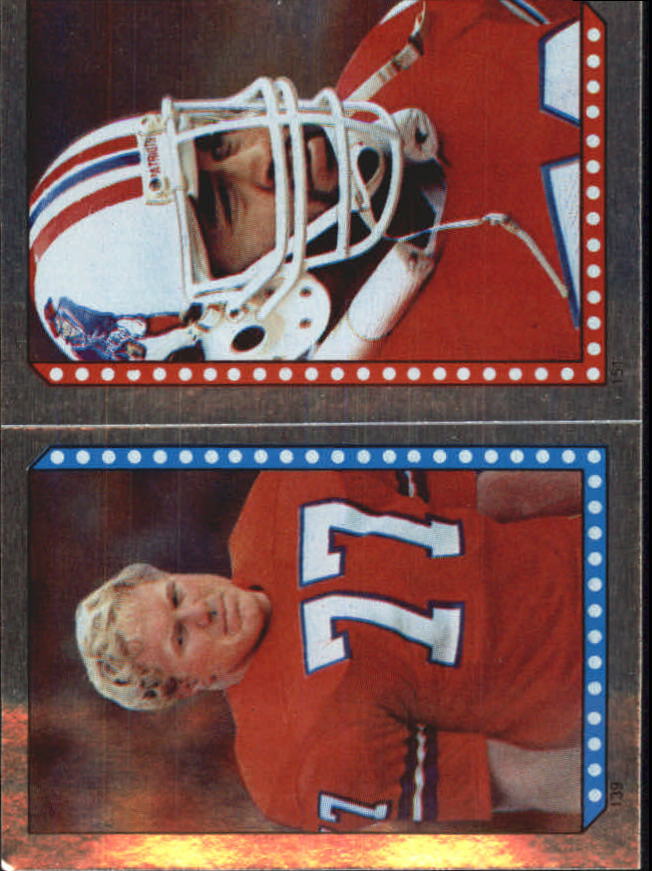 1986 Topps Stickers #139 Karl Mecklenburg/ 151 Brian Holloway AP FOIL