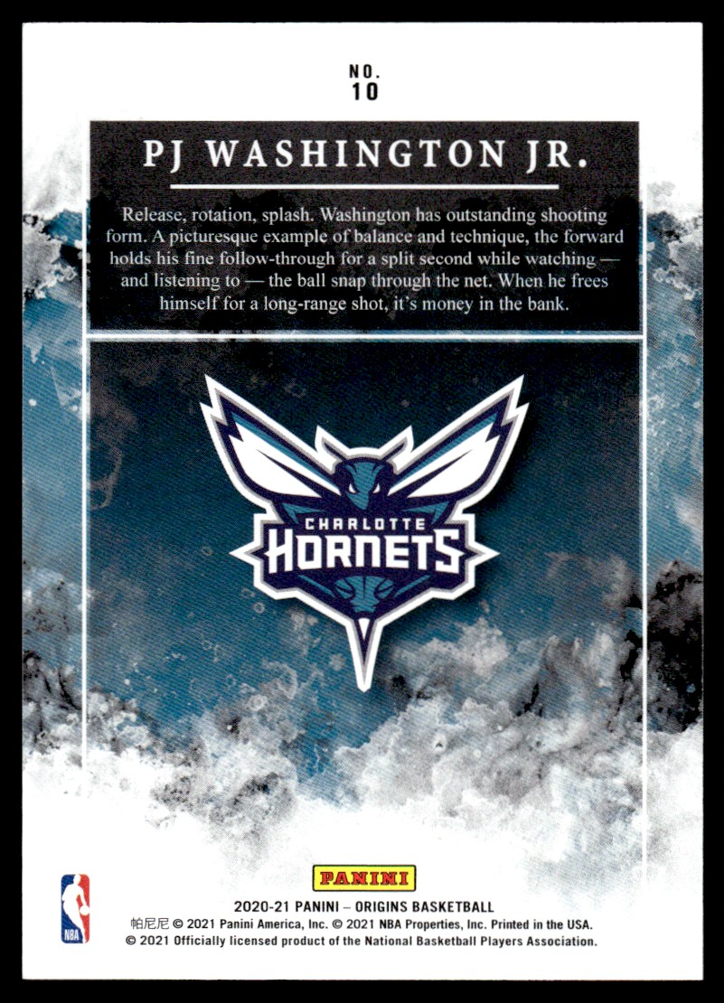 2020-21 Panini Origins Blue #10 PJ Washington Jr. back image