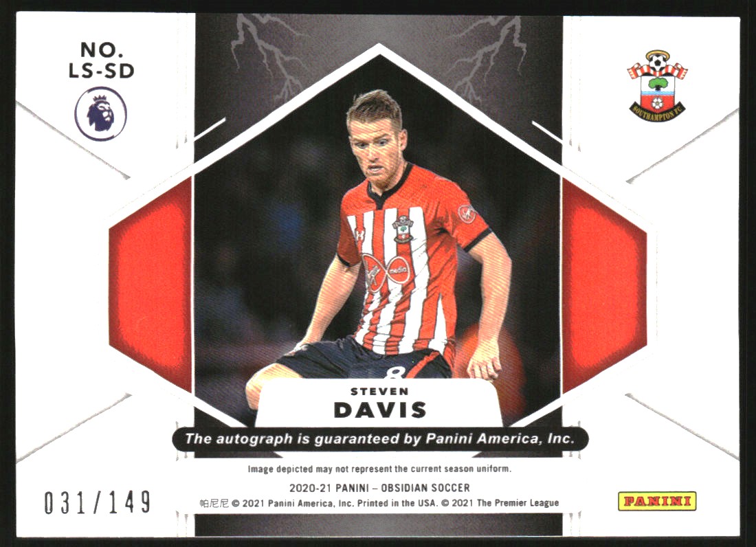 2020-21 Panini Obsidian Lightning Strike Autographs #28 Steven Davis/149