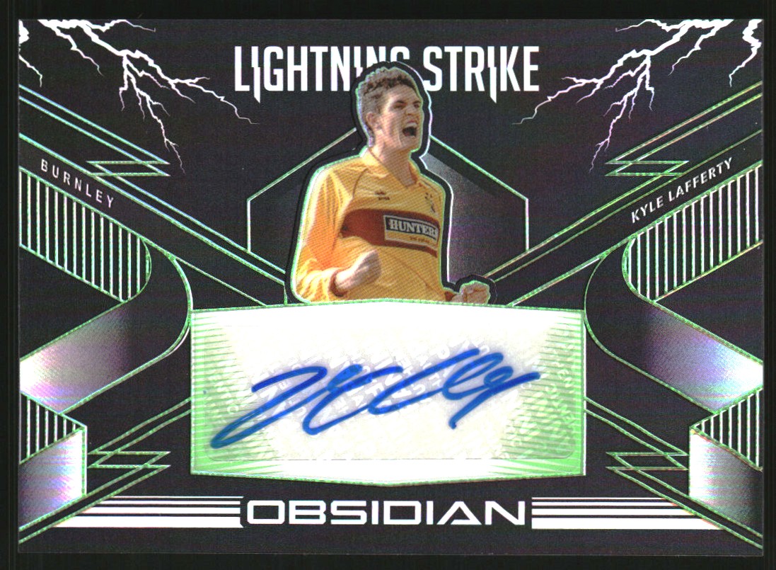 2020-21 Panini Obsidian Lightning Strike Autographs Electric Etch Green #6 Kyle Lafferty/25