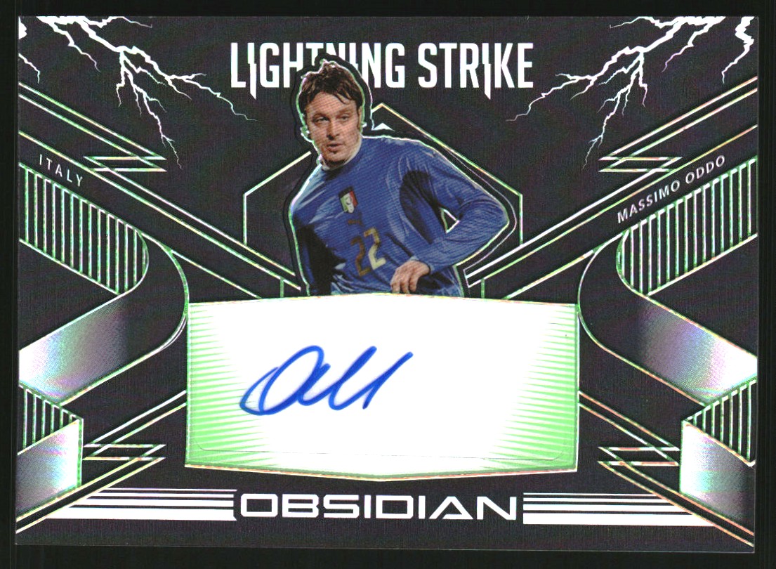 2020-21 Panini Obsidian Lightning Strike Autographs Electric Etch Green #34 Massimo Oddo/25