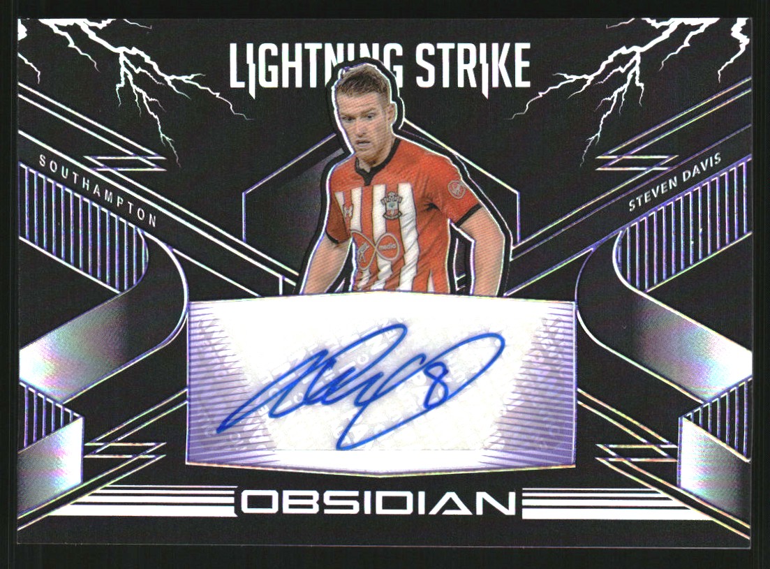 2020-21 Panini Obsidian Lightning Strike Autographs Electric Etch Purple #28 Steven Davis/75