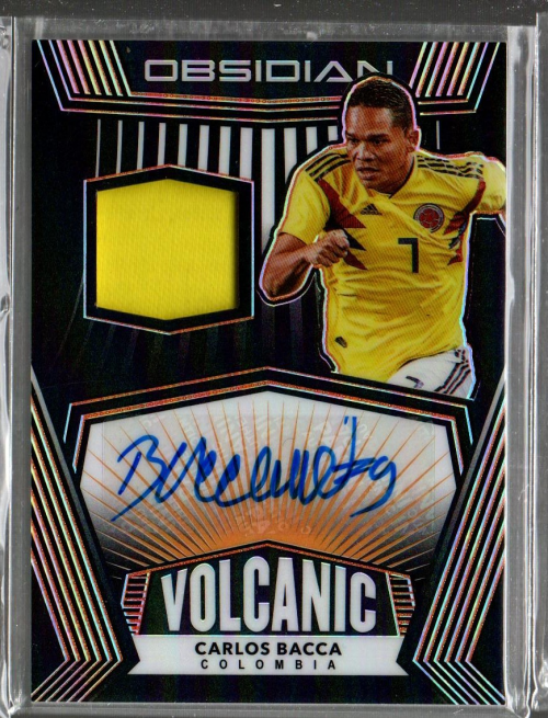 2020-21 Panini Obsidian Volcanic Material Signatures Electric Etch Orange #5 Carlos Bacca/10
