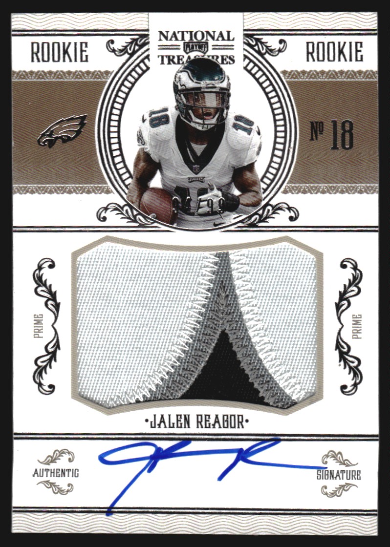 2020 Panini National Treasures Crossover Rookie Patch Autographs #20 Jalen Reagor/99