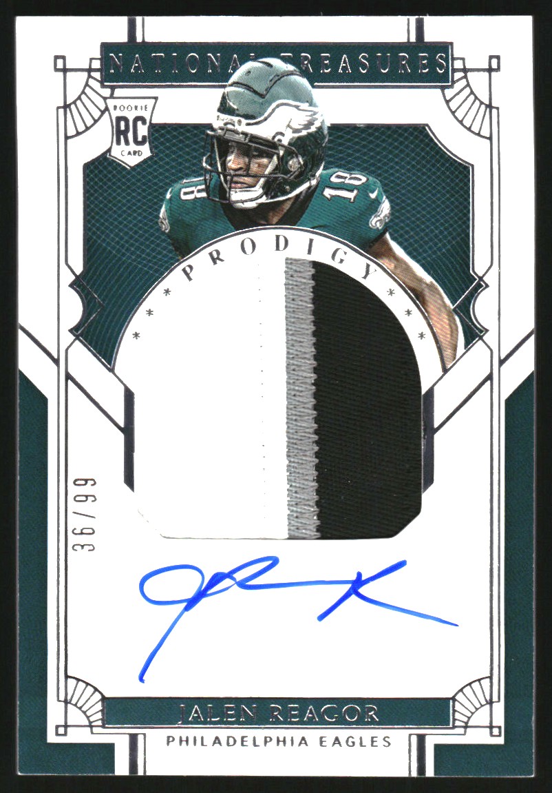 2020 Panini National Treasures Prodigy Patch Autographs #20 Jalen Reagor/99