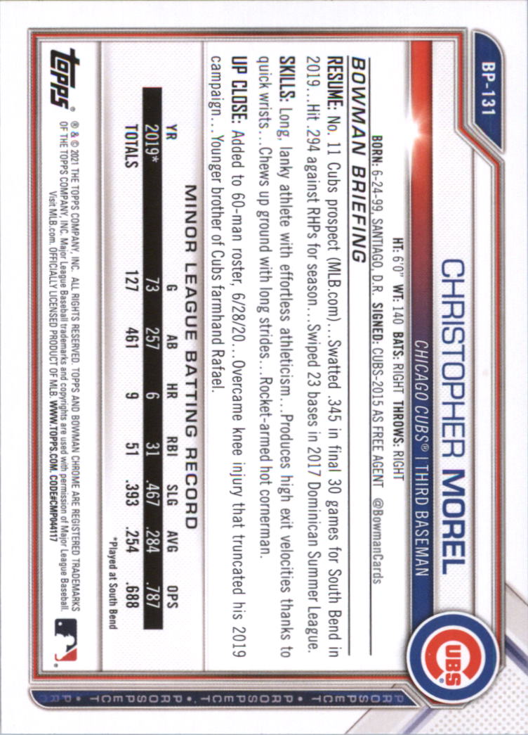 2021 Bowman Prospects Baseball Card Pick (Base) - Bild 263 von 299