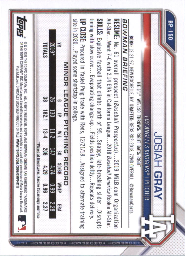 2021 Bowman Prospects Baseball Card Pick (Base) - Bild 299 von 299