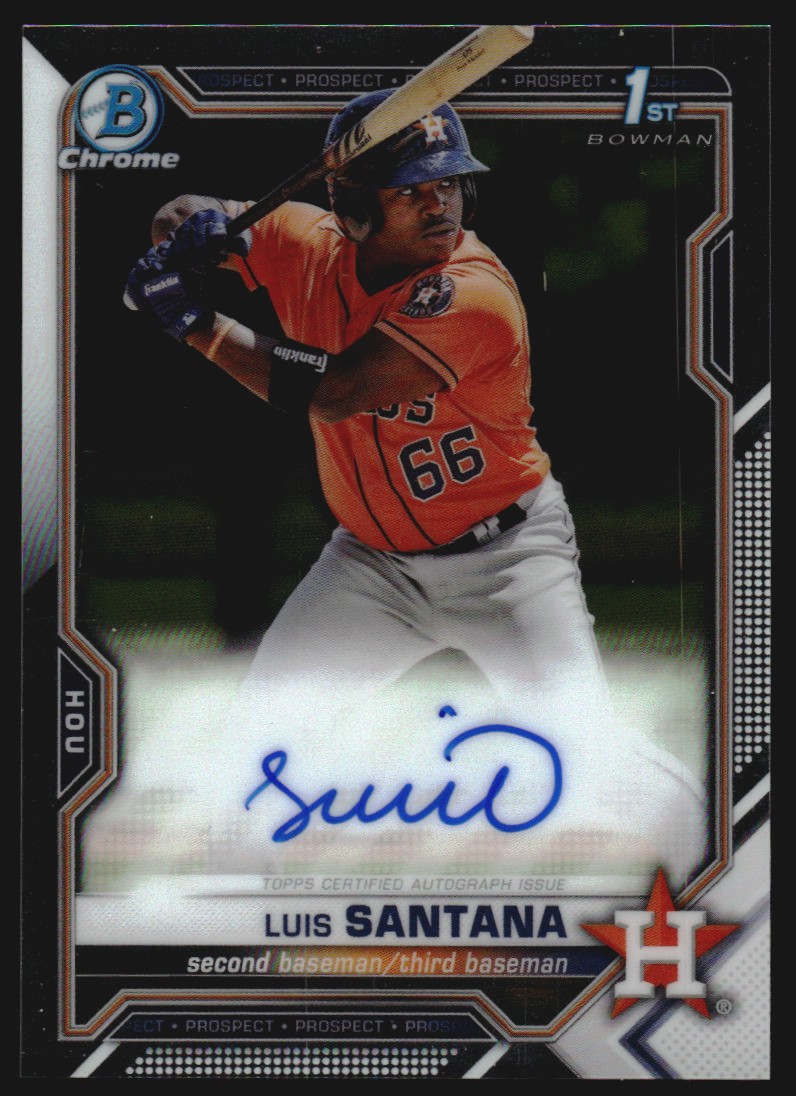 2021 Bowman Chrome Prospect Autographs #CPALS Luis Santana