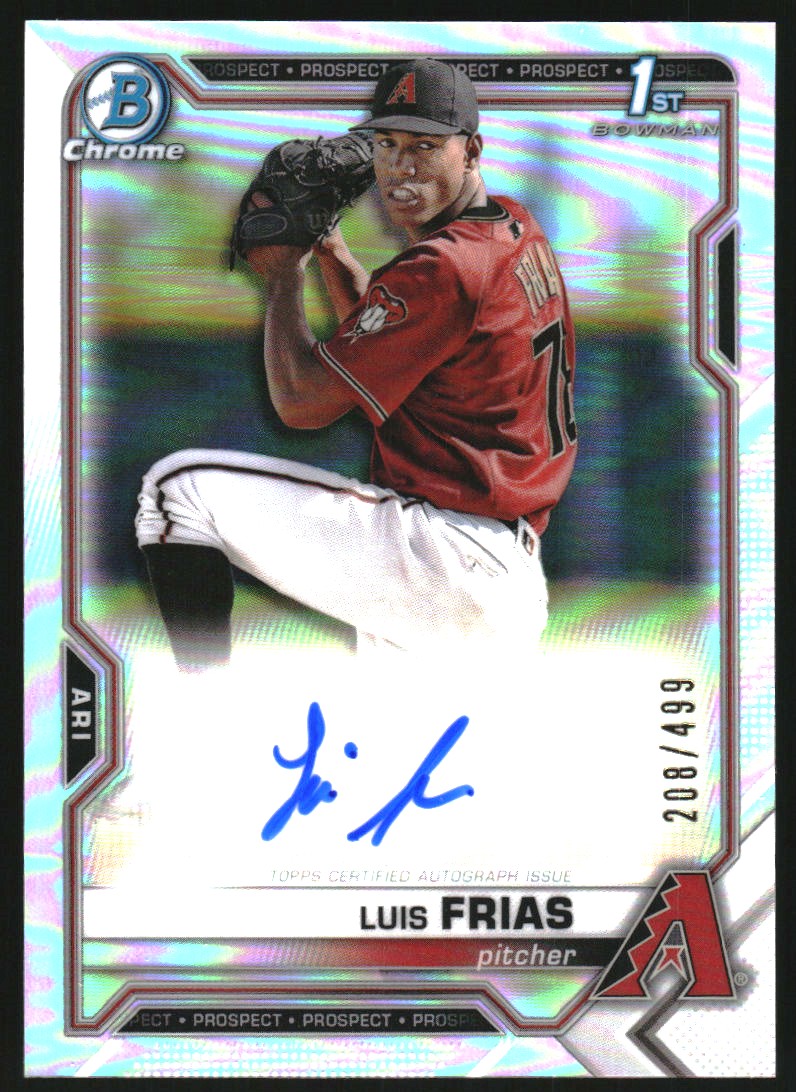 2021 Bowman Chrome Prospect Autographs Refractors #CPALF Luis Frias