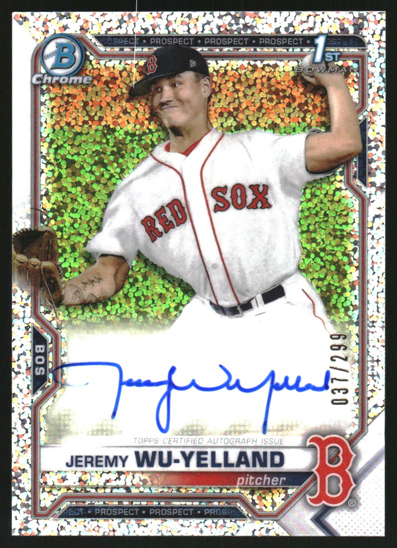 2021 Bowman Chrome Prospect Autographs Speckle Refractors #CPAJW Jeremy Wu-Yelland