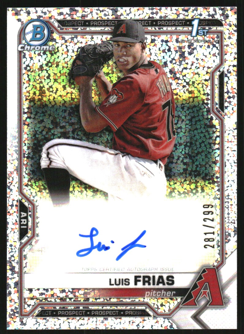 2021 Bowman Chrome Prospect Autographs Speckle Refractors #CPALF Luis Frias