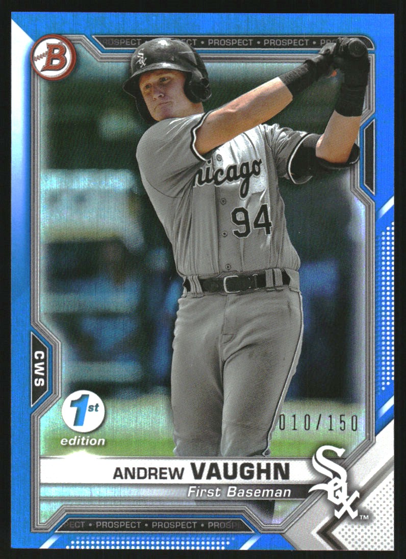 2021 Bowman 1st Edition Blue Foil #BFE88 Andrew Vaughn
