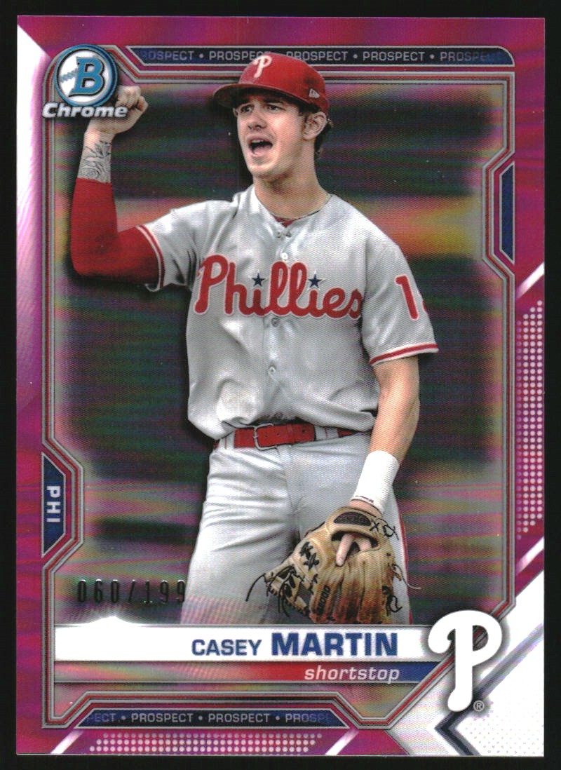2021 Bowman Chrome Prospects Fuchsia Refractors #BCP92 Casey Martin