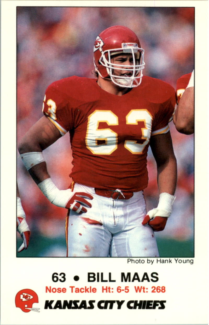 1988 Topps Bill Maas AP Kansas City Chiefs Football Card VFBMA