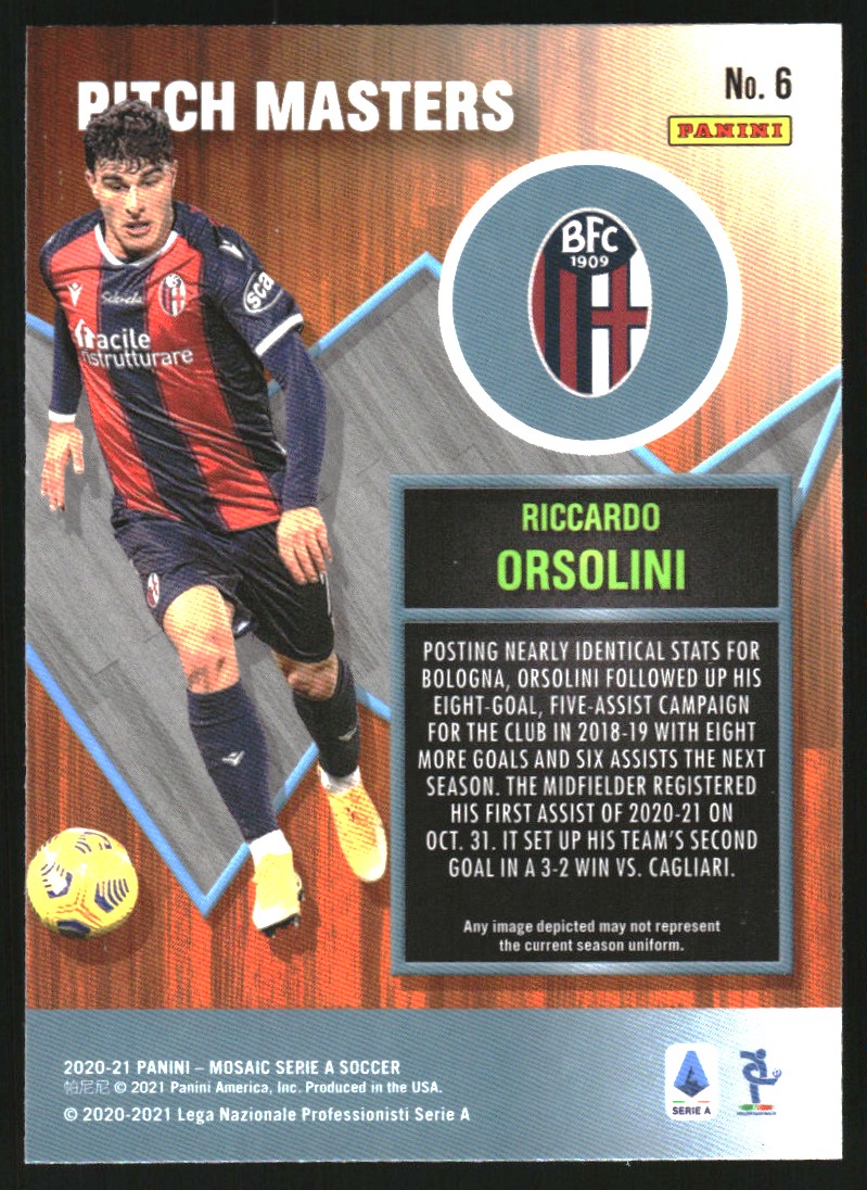 2020-21 Panini Mosaic Serie A Pitch Masters #6 Riccardo Orsolini