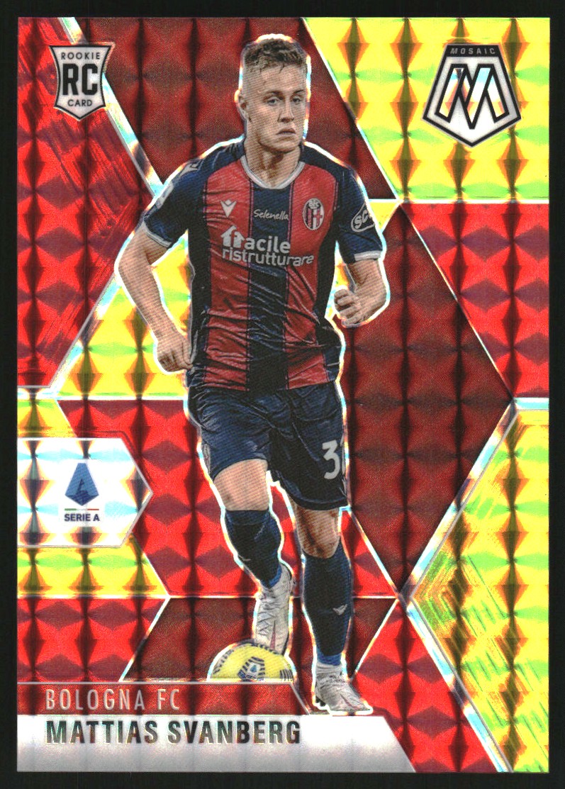 2020-21 Panini Mosaic Serie A Mosaic Choice Red and Gold #30 Mattias Svanberg