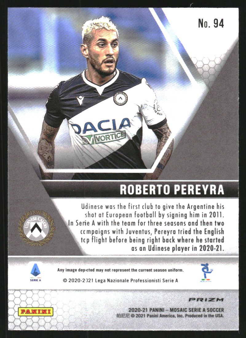 2020-21 Panini Mosaic Serie A Mosaic Red #94 Roberto Pereyra