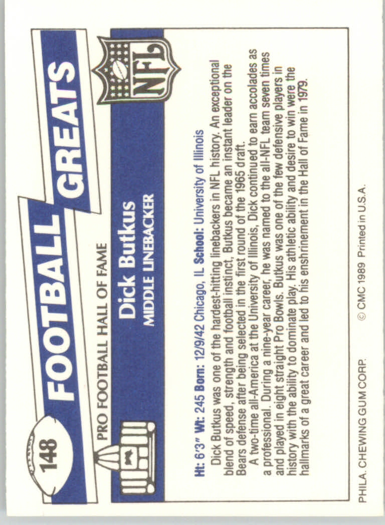 1989 Swell Greats (HOF) Football "Main Set" Base Cards - Bild 283 von 287