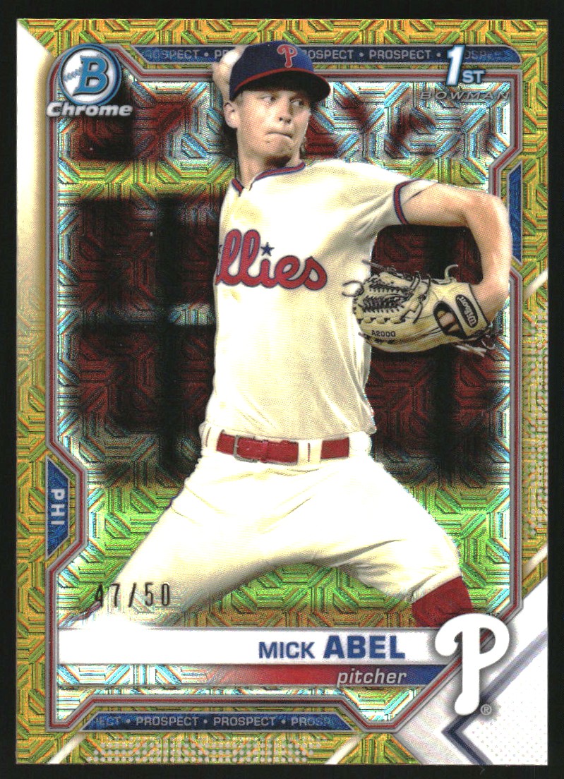 2021 Bowman Chrome Mega Box Prospects Gold Refractors #BCP42 Mick Abel