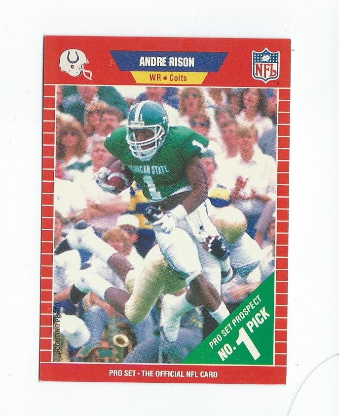 1989 Pro Set #497 Andre Rison UER RC/(Jersey number not/listed on back)