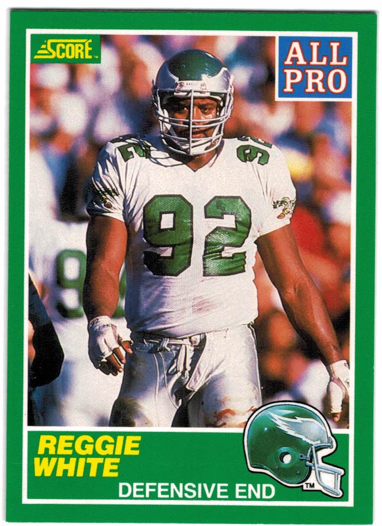 Reggie White - Philadelphia Eagles 1990 Score Football Card #203