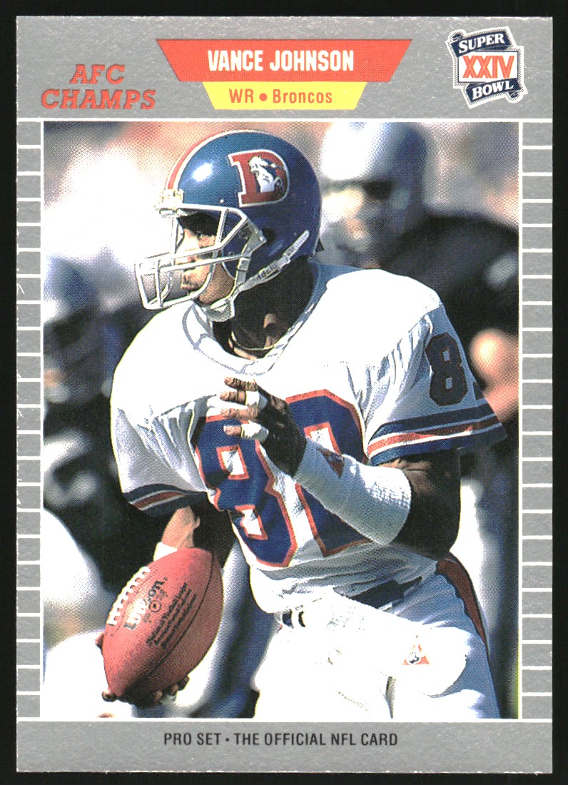 1989-90 Pro Set Super Bowl XXIV Binder #105 Vance Johnson