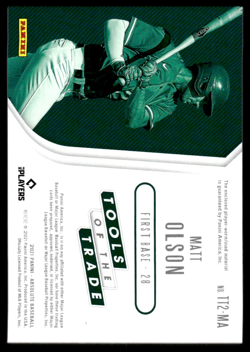 2021 Absolute Tools of the Trade Dual Swatches #48 Matt Olson back image
