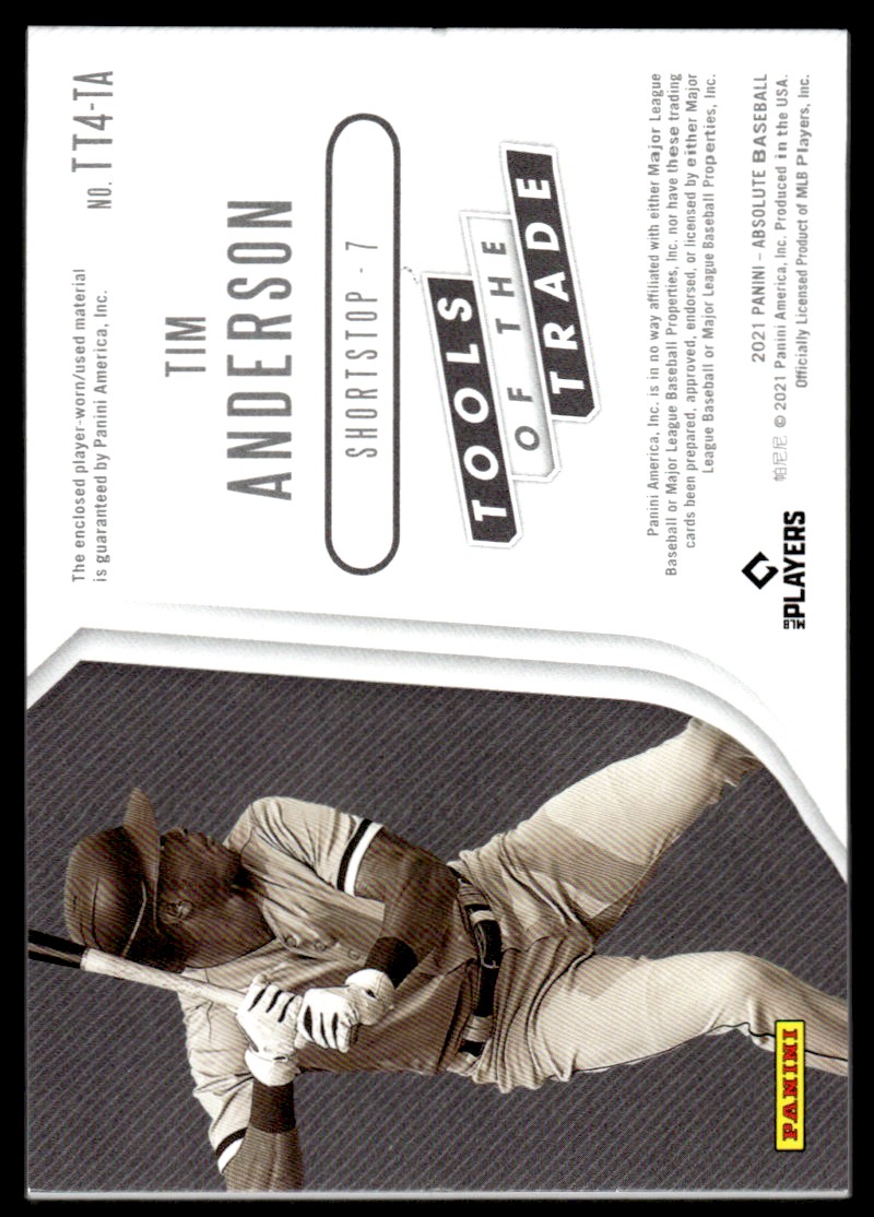 2021 Absolute Tools of the Trade Quad Swatches #8 Tim Anderson back image