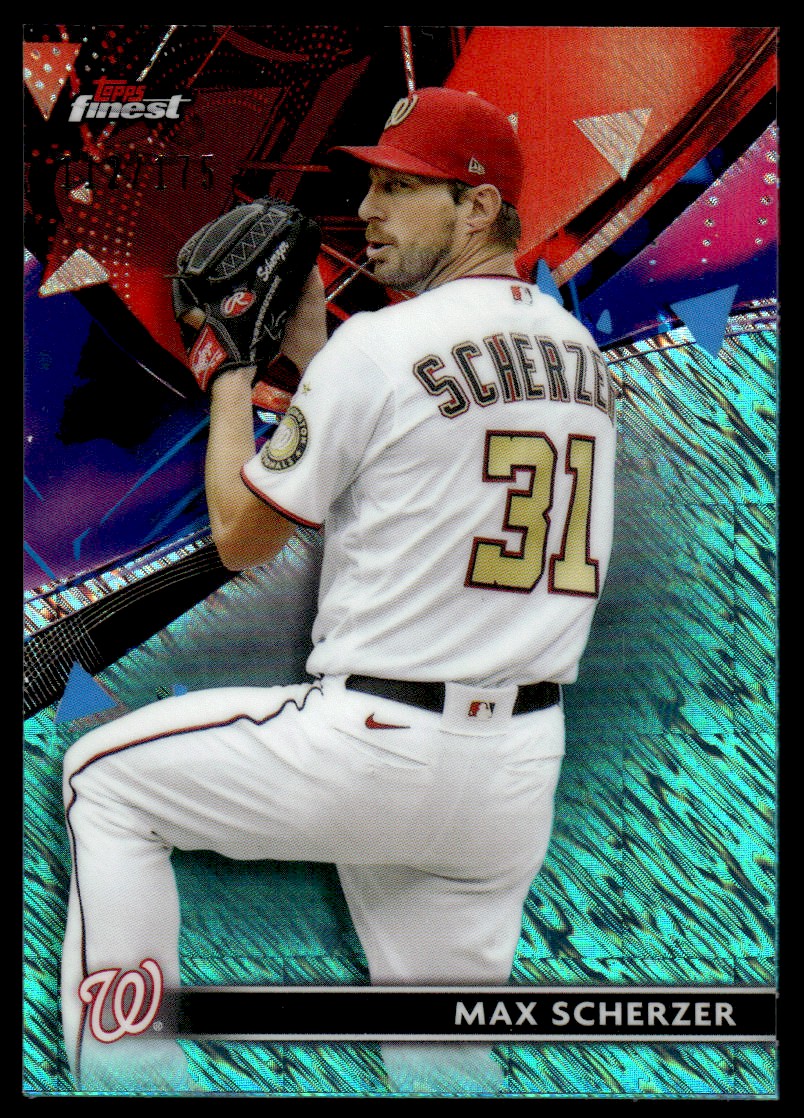 2021 Finest Aqua Shimmer Refractors #65 Max Scherzer - NM-MT