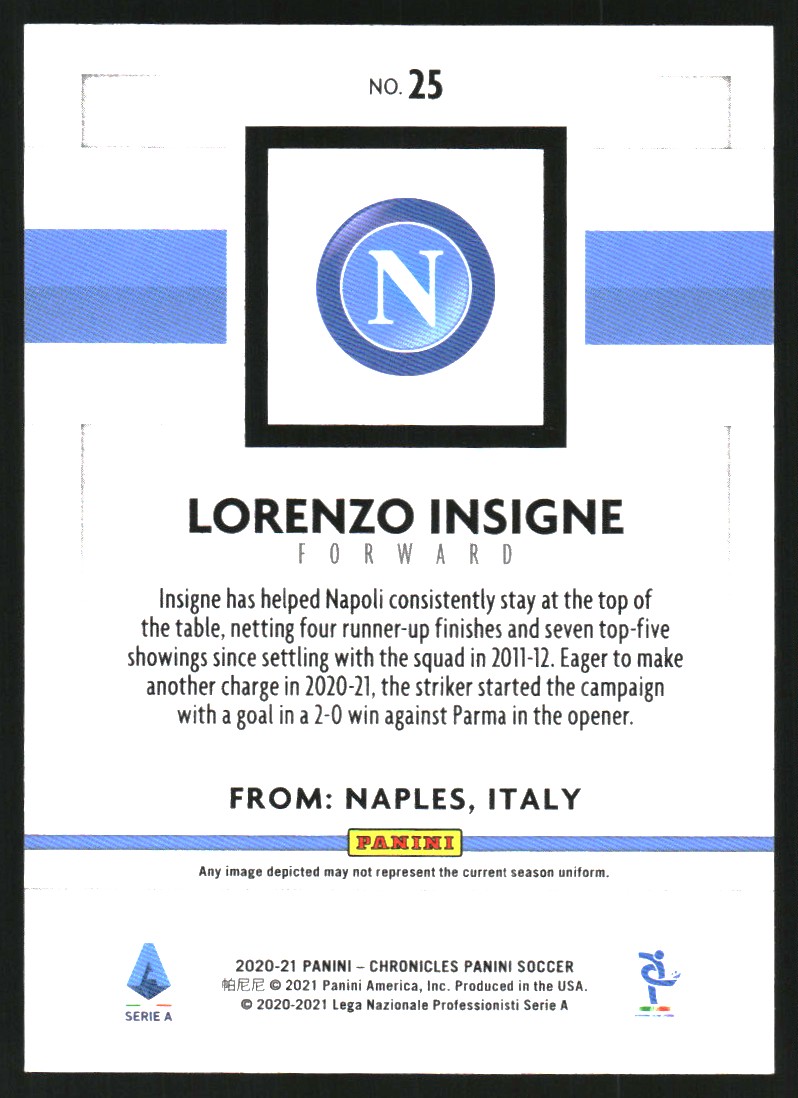 2020-21 Panini Serie A Purple Astro #25 Lorenzo Insigne