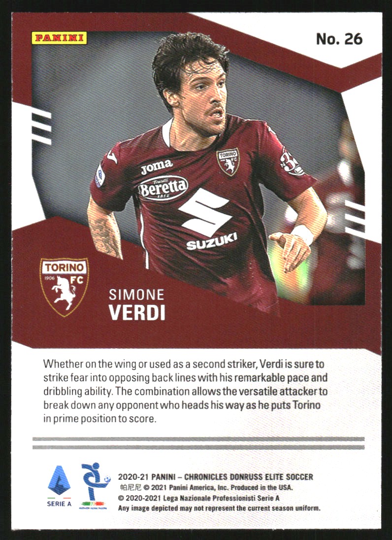 2020-21 Elite Serie A Green Circles #26 Simone Verdi