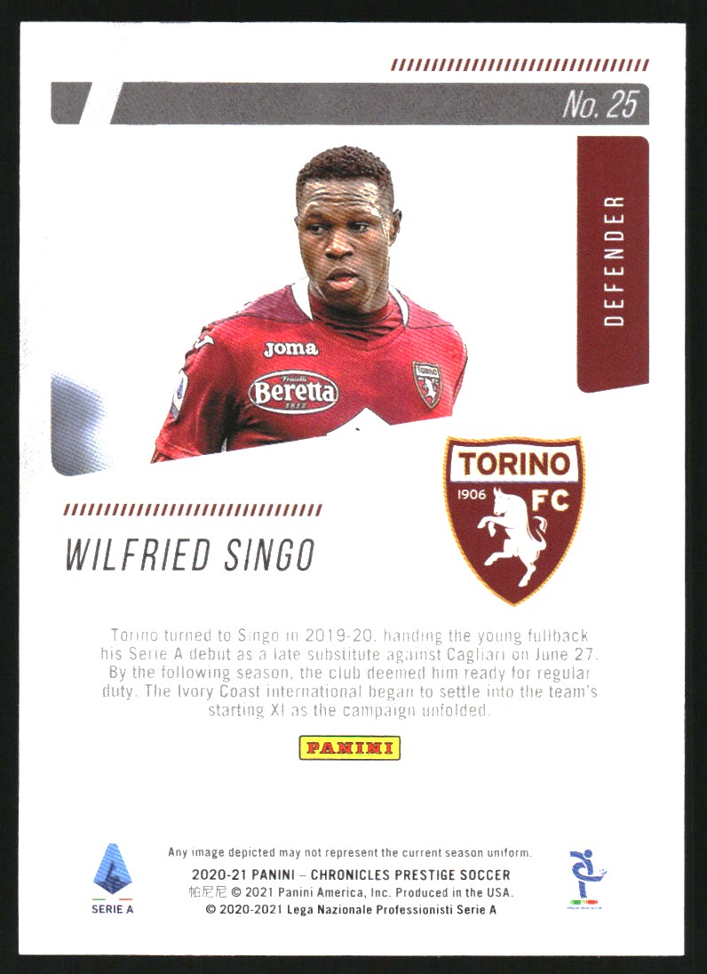 2020-21 Prestige Serie A #25 Wilfried Singo
