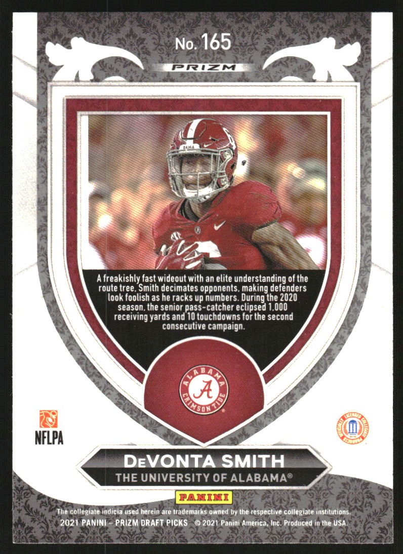 2021 Panini Prizm Draft Picks Prizms Gold Ice #165 DeVonta Smith C