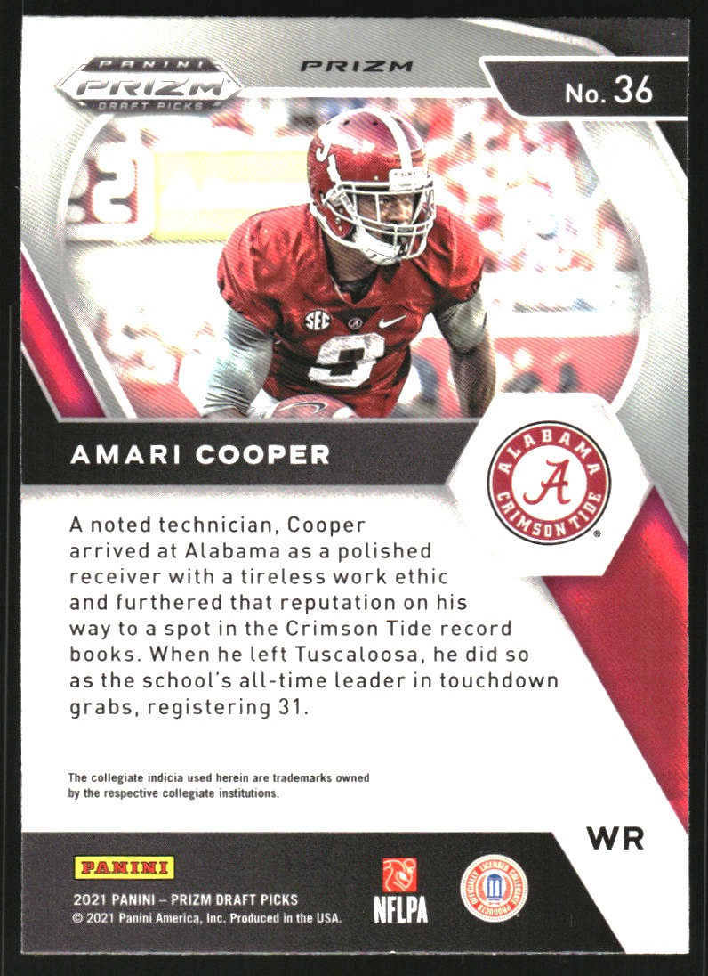2021 Panini Prizm Draft Picks Prizms Blue Circles #36 Amari Cooper