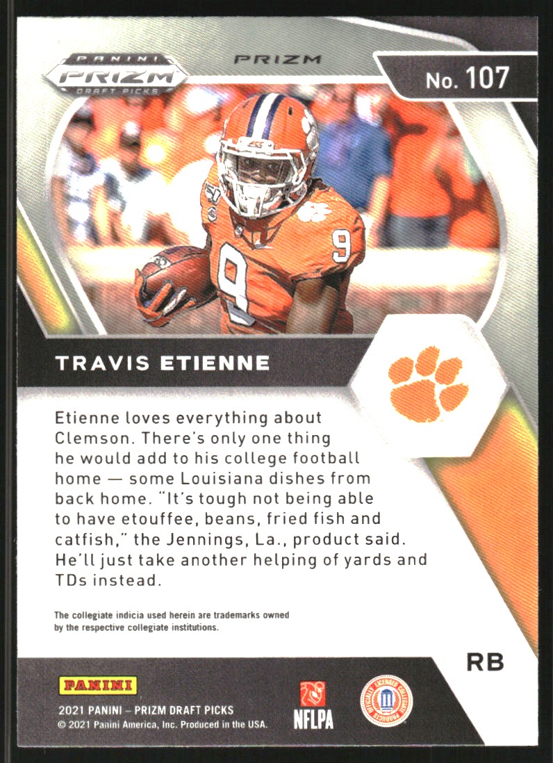 2021 Panini Prizm Draft Picks Prizms Blue Circles #107 Travis Etienne Jr.