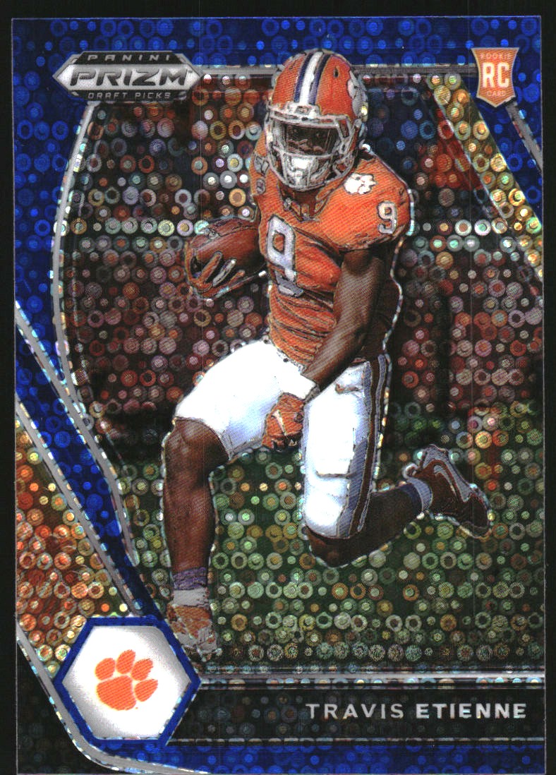 2021 Panini Prizm Draft Picks Prizms Blue Circles #107 Travis Etienne Jr.