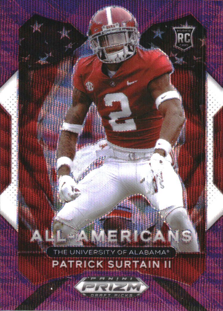 2021 Panini Prizm Draft Picks Prizms Purple Wave #199 Patrick Surtain II AA