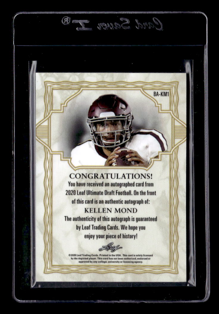 2021 Leaf Ultimate Draft Flashback '20 Autographs Platinum Spectrum #BAKM1 Kellen Mond back image
