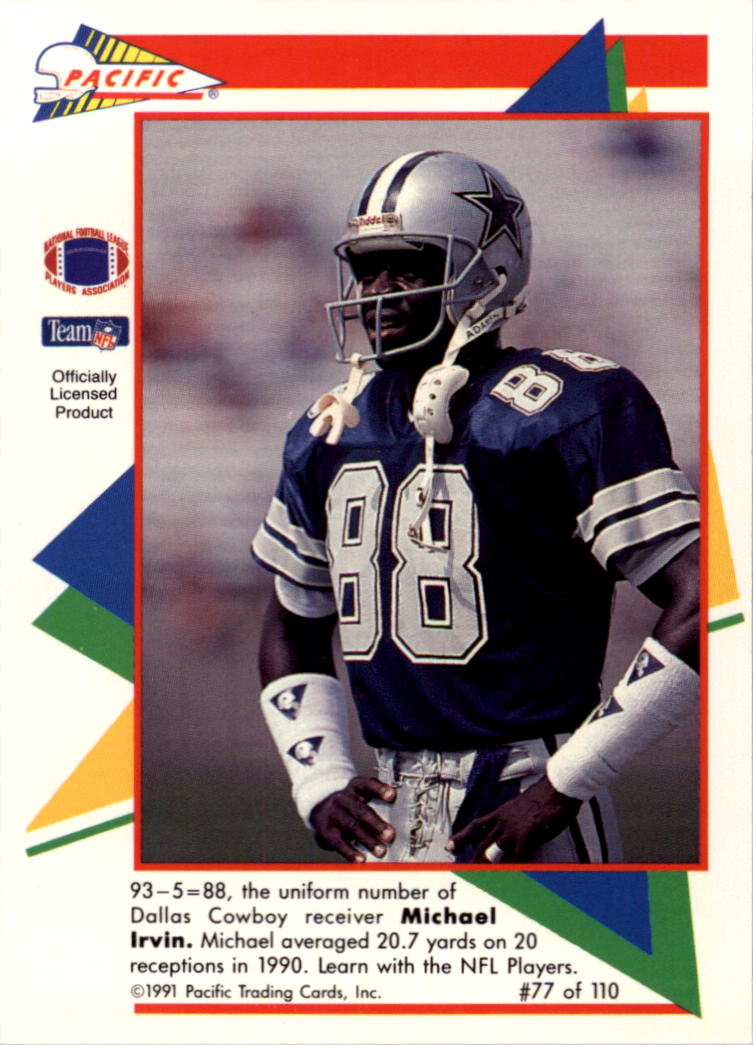 1991 Pacific Flash Cards #77 Michael Irvin