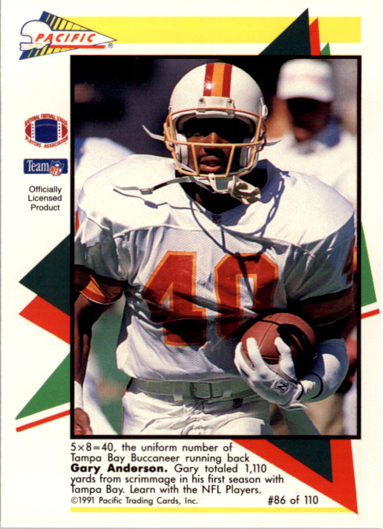 1991 Pacific Flash Cards #86 Gary Anderson RB